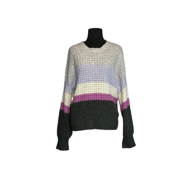Universal Thread Purple Lilac Grey Striped Waffle Knit Sweater Size XS - Picture 11 of 11